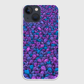 Чехол для iPhone 13 mini с принтом Загадочные совы в Курске,  |  | птица | птицы | синий | сиреневый | сова | толпа | филин | фиолетовый