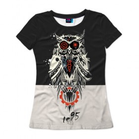 Женская футболка 3D с принтом Owl в Курске, 100% полиэфир ( синтетическое хлопкоподобное полотно) | прямой крой, круглый вырез горловины, длина до линии бедер | three days grace