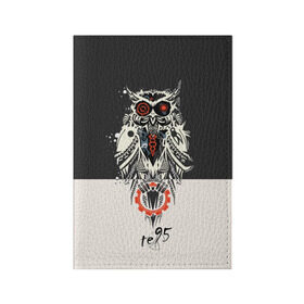 Обложка для паспорта матовая кожа с принтом Owl в Курске, натуральная матовая кожа | размер 19,3 х 13,7 см; прозрачные пластиковые крепления | three days grace