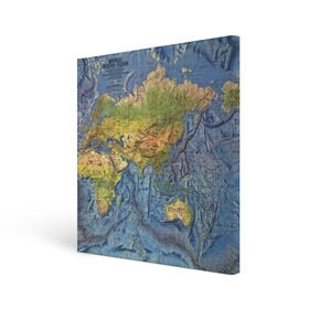 Холст квадратный с принтом Карта в Курске, 100% ПВХ |  | география | земля | мир