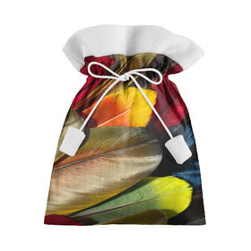 Подарочный 3D мешок с принтом Перья в Курске, 100% полиэстер | Размер: 29*39 см | перо | попугай | птица | радуга | радужный