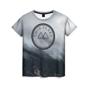 Женская футболка 3D с принтом Twin Peaks в Курске, 100% полиэфир ( синтетическое хлопкоподобное полотно) | прямой крой, круглый вырез горловины, длина до линии бедер | twin peaks | дэвид линч | лес | лора палмер | сова | твин пикс | туман
