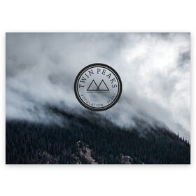 Поздравительная открытка с принтом Twin Peaks в Курске, 100% бумага | плотность бумаги 280 г/м2, матовая, на обратной стороне линовка и место для марки
 | Тематика изображения на принте: twin peaks | дэвид линч | лес | лора палмер | сова | твин пикс | туман