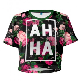 Женская футболка 3D укороченная с принтом Анна в Курске, 100% полиэстер | круглая горловина, длина футболки до линии талии, рукава с отворотами | анечка | анна | анька | аня | девочка | девушка | женщина | имена | имя | роза | цвет