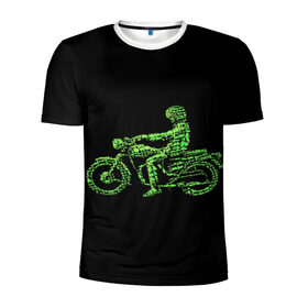 Мужская футболка 3D спортивная с принтом Motorcycle в Курске, 100% полиэстер с улучшенными характеристиками | приталенный силуэт, круглая горловина, широкие плечи, сужается к линии бедра | 3d | motorcycle | sport | мото | мотоспорт | мотоцикл | прикольные | спорт
