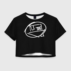 Женская футболка 3D укороченная с принтом Logo в Курске, 100% полиэстер | круглая горловина, длина футболки до линии талии, рукава с отворотами | art | logo | music | the neighbourhood | лого | музыка | поп | рок