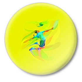 Значок с принтом Волейбол в Курске,  металл | круглая форма, металлическая застежка в виде булавки | яркий