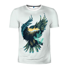 Мужская футболка 3D спортивная с принтом Орел в Курске, 100% полиэстер с улучшенными характеристиками | приталенный силуэт, круглая горловина, широкие плечи, сужается к линии бедра | беркут | кречет | орел | природа | птица | ястреб