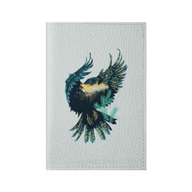 Обложка для паспорта матовая кожа с принтом Орел в Курске, натуральная матовая кожа | размер 19,3 х 13,7 см; прозрачные пластиковые крепления | беркут | кречет | орел | природа | птица | ястреб