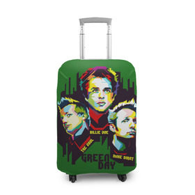 Чехол для чемодана 3D с принтом Green Day в Курске, 86% полиэфир, 14% спандекс | двустороннее нанесение принта, прорези для ручек и колес | american idiot | green day | грин дей | грин дэй