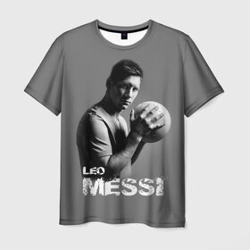 Мужская футболка 3D с принтом Leo Messi в Курске, 100% полиэфир | прямой крой, круглый вырез горловины, длина до линии бедер | Тематика изображения на принте: barcelona | spanish | аргентина | барселона | испания | лео | месси | мяч | футбол | футболист