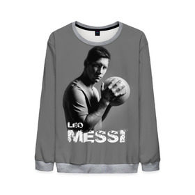 Мужской свитшот 3D с принтом Leo Messi в Курске, 100% полиэстер с мягким внутренним слоем | круглый вырез горловины, мягкая резинка на манжетах и поясе, свободная посадка по фигуре | Тематика изображения на принте: barcelona | spanish | аргентина | барселона | испания | лео | месси | мяч | футбол | футболист
