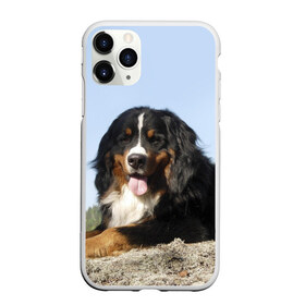 Чехол для iPhone 11 Pro матовый с принтом Бернский зенненхунд в Курске, Силикон |  | голубое небо | друг человека | животное | красивая | милая | овчарка | пес | породистая собака | породы | прикольная | природа | рыжий | черный | щенок