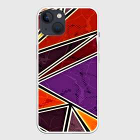 Чехол для iPhone 13 с принтом Линии поп арт в Курске,  |  | абстракция | бумага | геометрия | грани | изгиб | линии | оптические | полигоны | полосы | постель | розовый | сочетания | текстура | треугольники