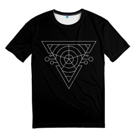 Мужская футболка 3D с принтом Темный треугольник в Курске, 100% полиэфир | прямой крой, круглый вырез горловины, длина до линии бедер | Тематика изображения на принте: 