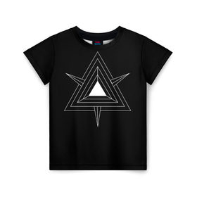 Детская футболка 3D с принтом Темные треугольники в Курске, 100% гипоаллергенный полиэфир | прямой крой, круглый вырез горловины, длина до линии бедер, чуть спущенное плечо, ткань немного тянется | Тематика изображения на принте: геометрия | треугольник | треугольники