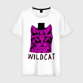 Мужская футболка хлопок с принтом wildcat в Курске, 100% хлопок | прямой крой, круглый вырез горловины, длина до линии бедер, слегка спущенное плечо. | cat | gta | gtaonline | wildcat | кот
