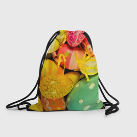 Рюкзак-мешок 3D с принтом Пасхальные яйца в Курске, 100% полиэстер | плотность ткани — 200 г/м2, размер — 35 х 45 см; лямки — толстые шнурки, застежка на шнуровке, без карманов и подкладки | 