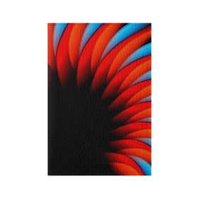Обложка для паспорта матовая кожа с принтом Абстрактные лепестки в Курске, натуральная матовая кожа | размер 19,3 х 13,7 см; прозрачные пластиковые крепления | Тематика изображения на принте: красный | черный | яркий