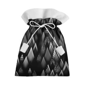 Подарочный 3D мешок с принтом Ёлочки в Курске, 100% полиэстер | Размер: 29*39 см | Тематика изображения на принте: геометрия | серый | треугольник | черный