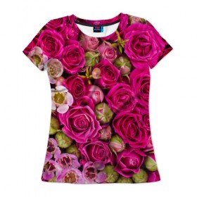 Женская футболка 3D с принтом Пылания страсти в Курске, 100% полиэфир ( синтетическое хлопкоподобное полотно) | прямой крой, круглый вырез горловины, длина до линии бедер | желтый | красный | любовь | новинки | подарок | розы | сердце | текстура | тюльпаны | цветы