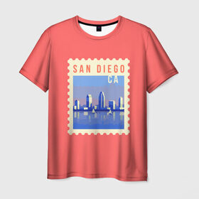 Мужская футболка 3D с принтом Сан Диего в Курске, 100% полиэфир | прямой крой, круглый вырез горловины, длина до линии бедер | california | san diego | америка | калифорния | сан диего | сша
