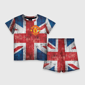 Детский костюм с шортами 3D с принтом Красные дьяволы в Курске,  |  | 3d | british | manchester united | mu | new | англия | великобритания | игра | красные дьяволы | лондон | манчестер | манчестер юнайтед | мю | новые | популярные | прикольные | флаг британии | футбол