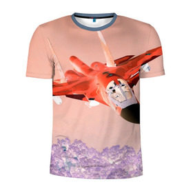 Мужская футболка 3D спортивная с принтом Су 34 абстракция в Курске, 100% полиэстер с улучшенными характеристиками | приталенный силуэт, круглая горловина, широкие плечи, сужается к линии бедра | самолет