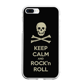 Чехол для iPhone 7Plus/8 Plus матовый с принтом Keep Calm and ROCK в Курске, Силикон | Область печати: задняя сторона чехла, без боковых панелей | music | rock | rock and roll | музыка | рок