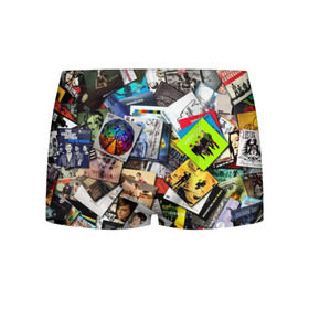 Мужские трусы 3D с принтом Albums в Курске, 50% хлопок, 50% полиэстер | классическая посадка, на поясе мягкая тканевая резинка | music | rock | rock and roll | музыка | рок