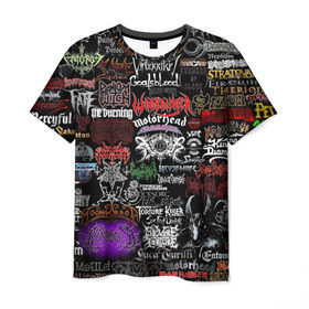 Мужская футболка 3D с принтом Hard Rock в Курске, 100% полиэфир | прямой крой, круглый вырез горловины, длина до линии бедер | Тематика изображения на принте: music | rock | rock and roll | музыка | рок