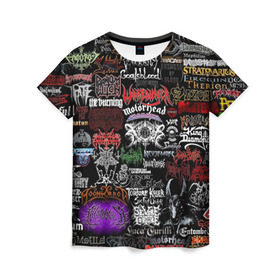 Женская футболка 3D с принтом Hard Rock в Курске, 100% полиэфир ( синтетическое хлопкоподобное полотно) | прямой крой, круглый вырез горловины, длина до линии бедер | music | rock | rock and roll | музыка | рок