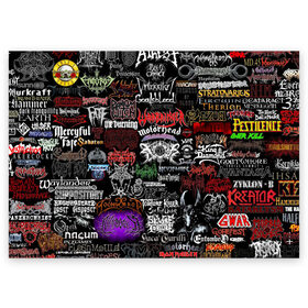 Поздравительная открытка с принтом Hard Rock в Курске, 100% бумага | плотность бумаги 280 г/м2, матовая, на обратной стороне линовка и место для марки
 | Тематика изображения на принте: music | rock | rock and roll | музыка | рок