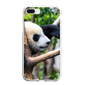 Чехол для iPhone 7Plus/8 Plus матовый с принтом Бамбуковый медведь в Курске, Силикон | Область печати: задняя сторона чехла, без боковых панелей | бамбук | животное | медведь