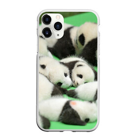 Чехол для iPhone 11 Pro Max матовый с принтом Новорожденные панды в Курске, Силикон |  | бамбук | животное | медведь