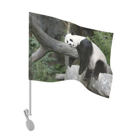 Флаг для автомобиля с принтом Большая уставшая панда в Курске, 100% полиэстер | Размер: 30*21 см | бамбук | животное | медведь