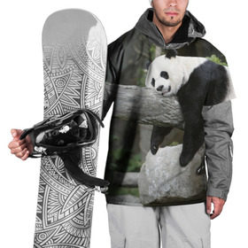 Накидка на куртку 3D с принтом Большая уставшая панда в Курске, 100% полиэстер |  | Тематика изображения на принте: бамбук | животное | медведь