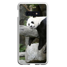 Чехол для Samsung S10E с принтом Большая уставшая панда в Курске, Силикон | Область печати: задняя сторона чехла, без боковых панелей | бамбук | животное | медведь