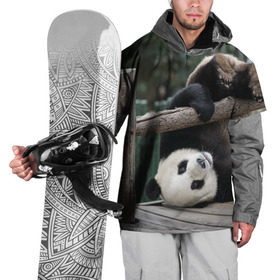 Накидка на куртку 3D с принтом Паркур панда в Курске, 100% полиэстер |  | Тематика изображения на принте: бамбук | животное | медведь