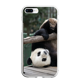 Чехол для iPhone 7Plus/8 Plus матовый с принтом Паркур панда в Курске, Силикон | Область печати: задняя сторона чехла, без боковых панелей | бамбук | животное | медведь