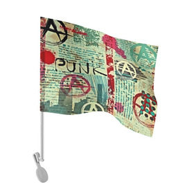 Флаг для автомобиля с принтом Punk в Курске, 100% полиэстер | Размер: 30*21 см | анархия | панк | рок