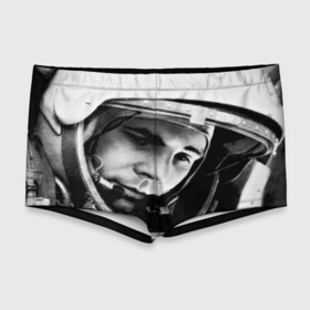Мужские купальные плавки 3D с принтом Юрий Гагарин в Курске, Полиэстер 85%, Спандекс 15% |  | Тематика изображения на принте: первый космонавт