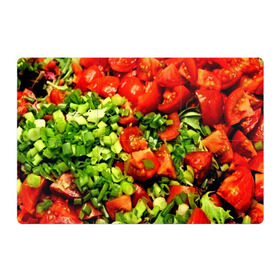 Магнитный плакат 3Х2 с принтом Салатик в Курске, Полимерный материал с магнитным слоем | 6 деталей размером 9*9 см | зеленый | красный | нарезка | овощи | яркий
