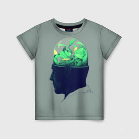 Детская футболка 3D с принтом Голова горшок в Курске, 100% гипоаллергенный полиэфир | прямой крой, круглый вырез горловины, длина до линии бедер, чуть спущенное плечо, ткань немного тянется | голова | горшок | колба | стекло | цветок | человек
