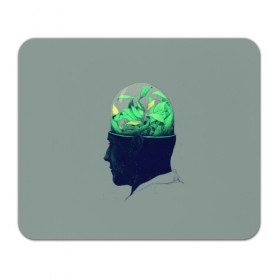 Коврик прямоугольный с принтом Голова горшок в Курске, натуральный каучук | размер 230 х 185 мм; запечатка лицевой стороны | голова | горшок | колба | стекло | цветок | человек