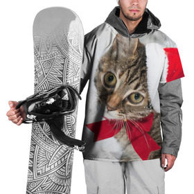 Накидка на куртку 3D с принтом Новогодний кот в колпаке в Курске, 100% полиэстер |  | грустный | добрый | животное | киса | киска кися | кот | котенок | котэ | кошка | красивый | лапа | лапка | ласковый | милый | моська | мурлыка | прикольный | смешной | унылый | усатый | шерсть