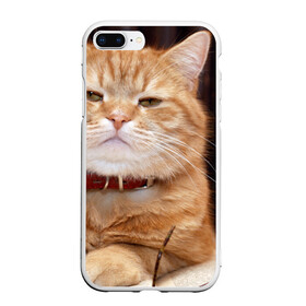Чехол для iPhone 7Plus/8 Plus матовый с принтом Рыжий кот в Курске, Силикон | Область печати: задняя сторона чехла, без боковых панелей | грустный | добрый | животное | киса | киска кися | кот | котенок | котэ | кошка | красивый | лапа | лапка | ласковый | милый | моська | мурлыка | прикольный | смешной | унылый | усатый | шерсть