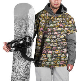 Накидка на куртку 3D с принтом Совы в Курске, 100% полиэстер |  | паттерн | птицы | рисованые | рисунок | сова | толпа | филин