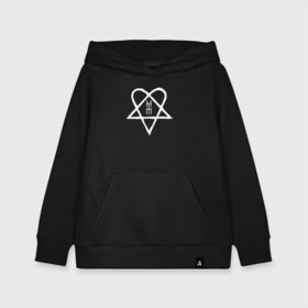 Детская толстовка хлопок с принтом HIM Heartagram (белая) в Курске, 100% хлопок | Круглый горловой вырез, эластичные манжеты, пояс, капюшен | Тематика изображения на принте: heartagram | him | love metal | ville valo | вилле вало | хим