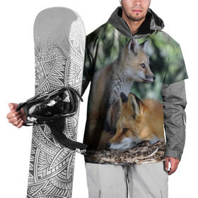 Накидка на куртку 3D с принтом Лиса и лесенок в Курске, 100% полиэстер |  | fox | животное | зверь | красивая | лес | лис | лиса | лисенок | лисица | лисичка | мех | патрикеевна | песец | плутовка | прикольная | природа | рыжая | рыжий цвет | сказка | хвост | хитрая | хищник